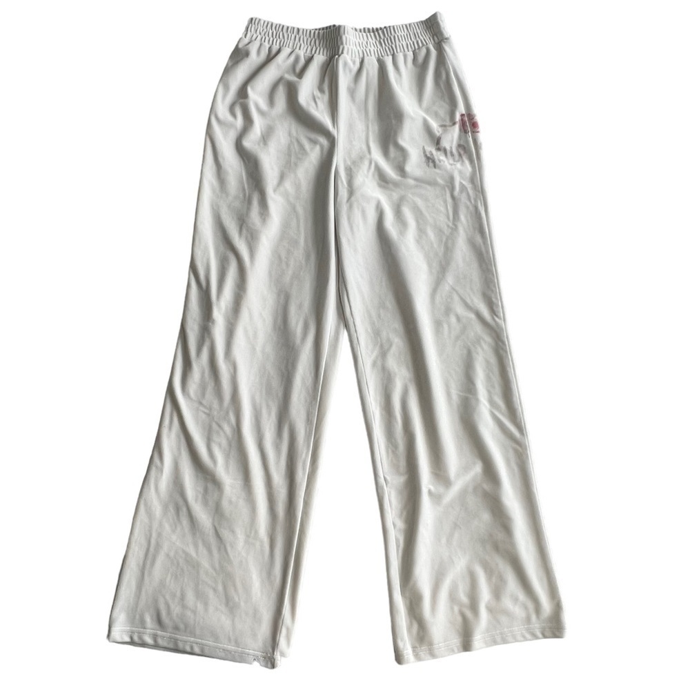 Hello Kitty Large Velour Sweatpant Forever 21 White Limited Edition Straight Leg